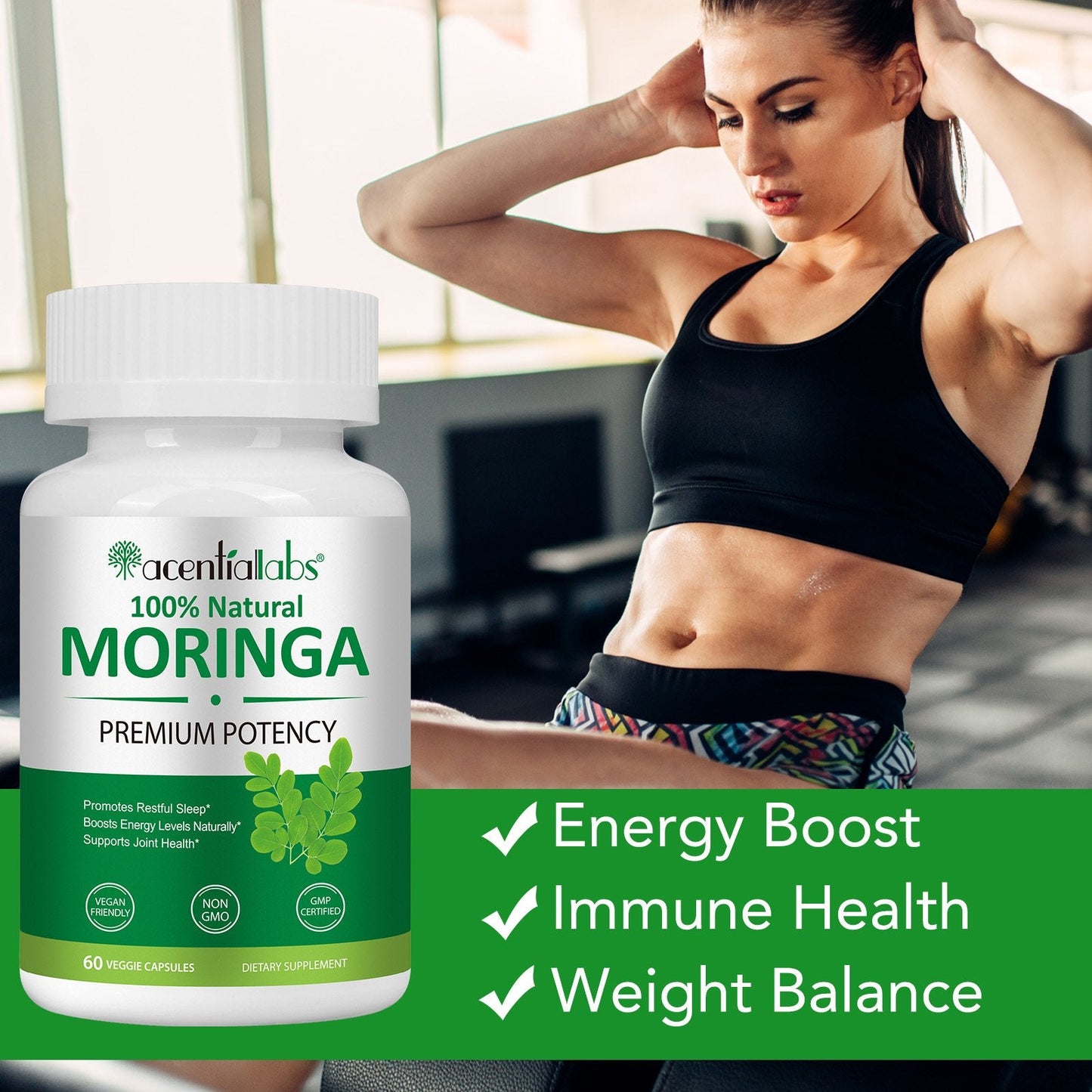 Acentialabs Moringa Capsules -800MG