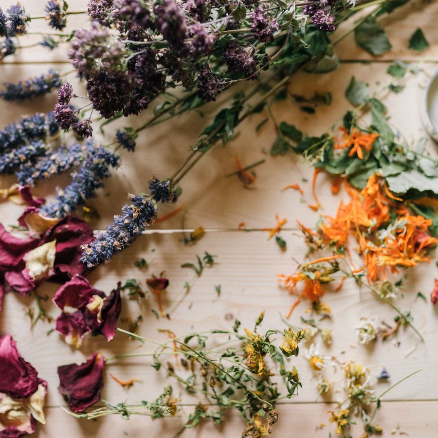 Dried flowers and herbs