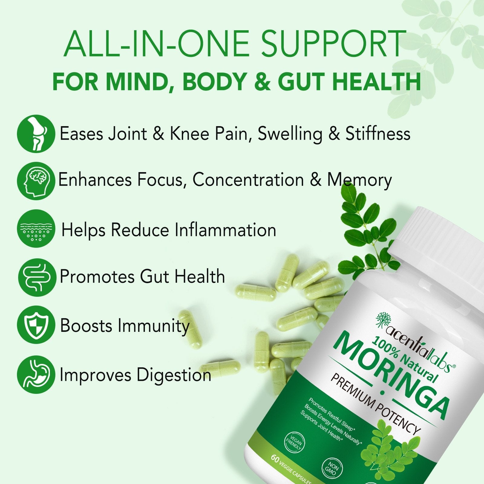 Acentialabs Moringa Capsules -800MG