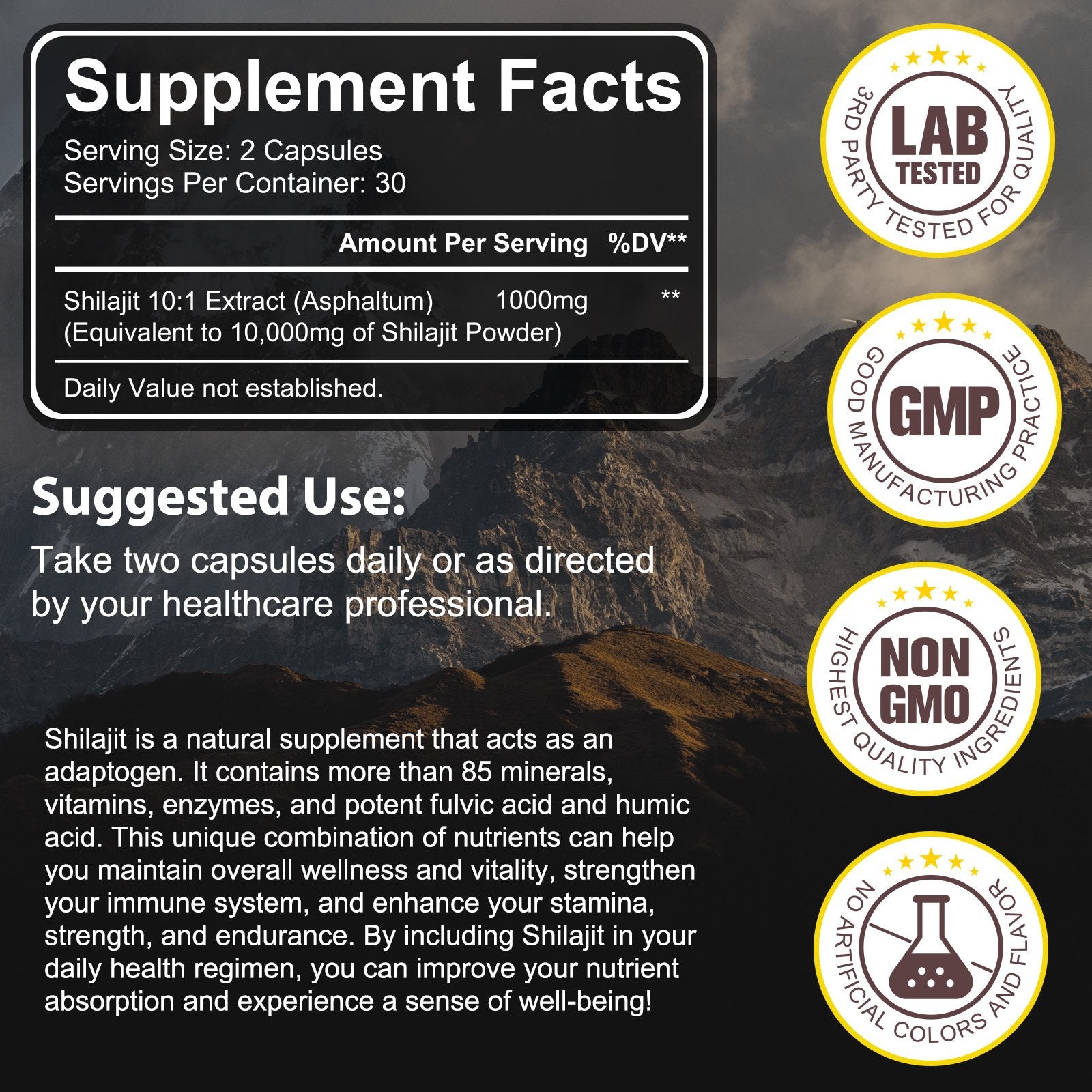 Acentialabs Shilajit resin - 800MG