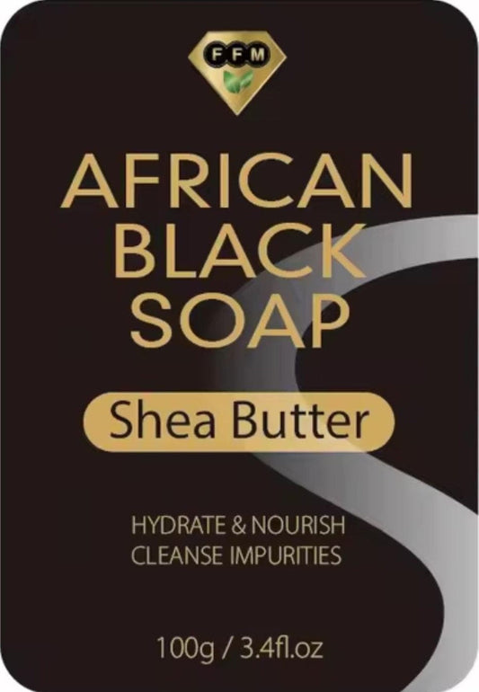 African Shea Butter Black Soap 100gm