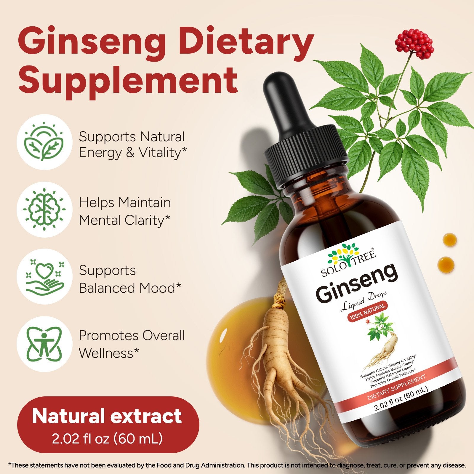 Ginseng Liquid Drops-60ML