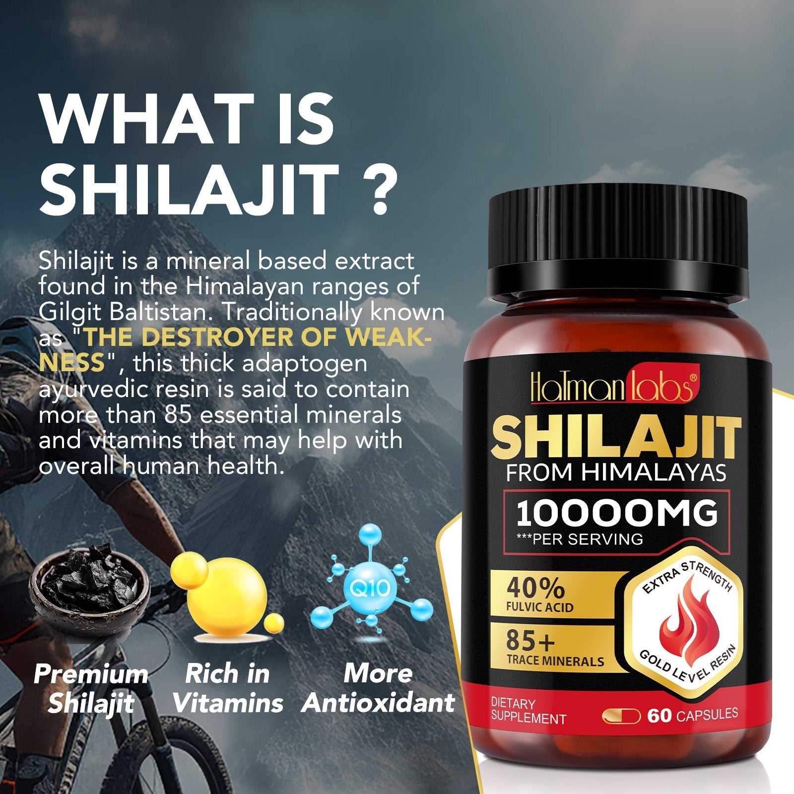 Hatman Labs Shilajit Capsules 10000MG