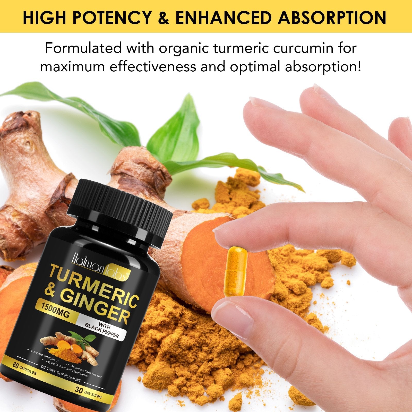 Hatman Labs Turmeric and Ginger Capsules