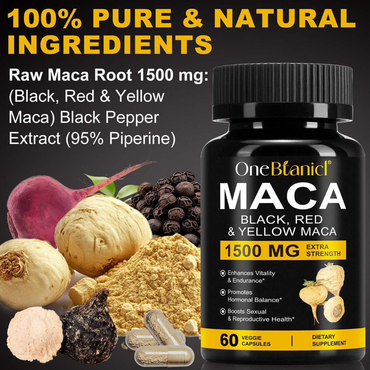 One Botanical Maca Capsules 1500MG
