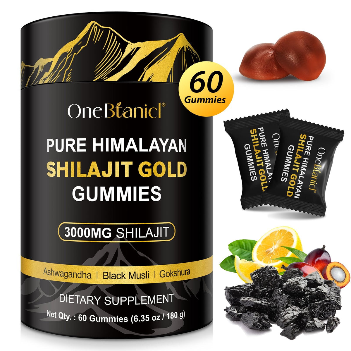 One Botanicle Gold  Shilajit gummi 1x60es