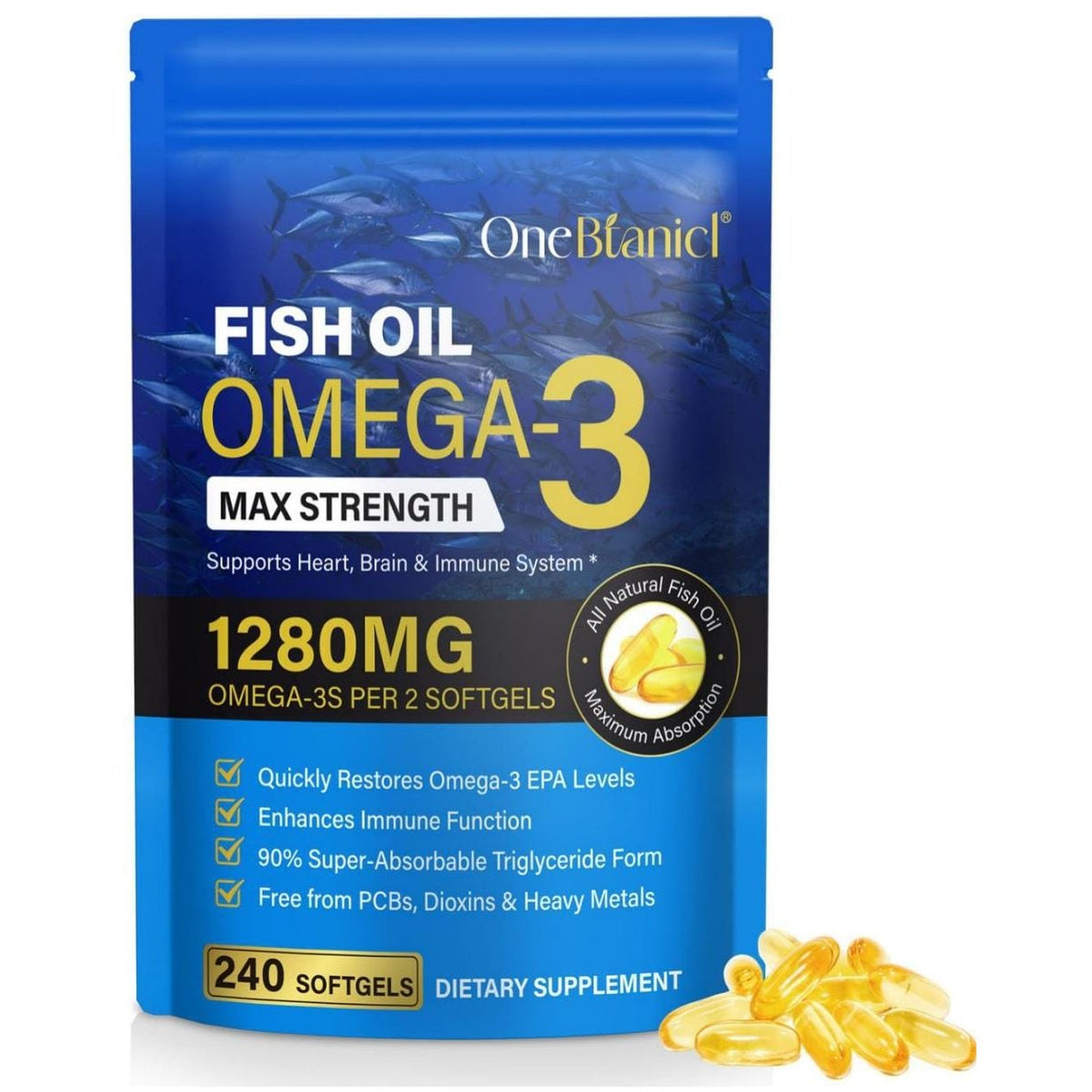 OneBotanicle Fish oil OMEGA-3 128MG soft gel