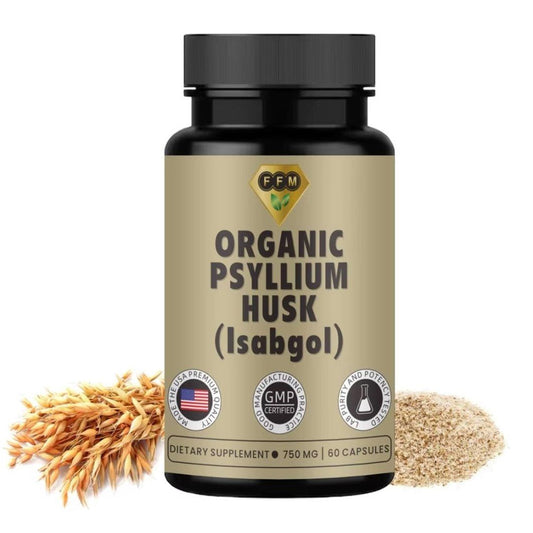 Organic Psyllium Husk Capsules (ISABGOL) - 60x750mg per serving