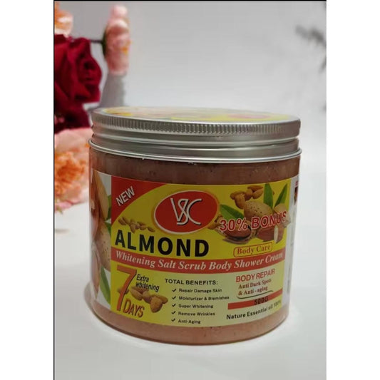 Vsc Almond Whitening Salt Scrub Body  Shower Cream 500g