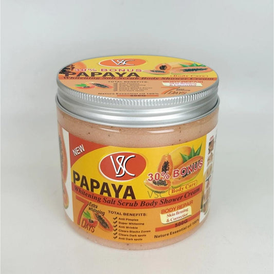 Vsc Papaya Whitening Salt Scrub Body  Shower Cream 500g