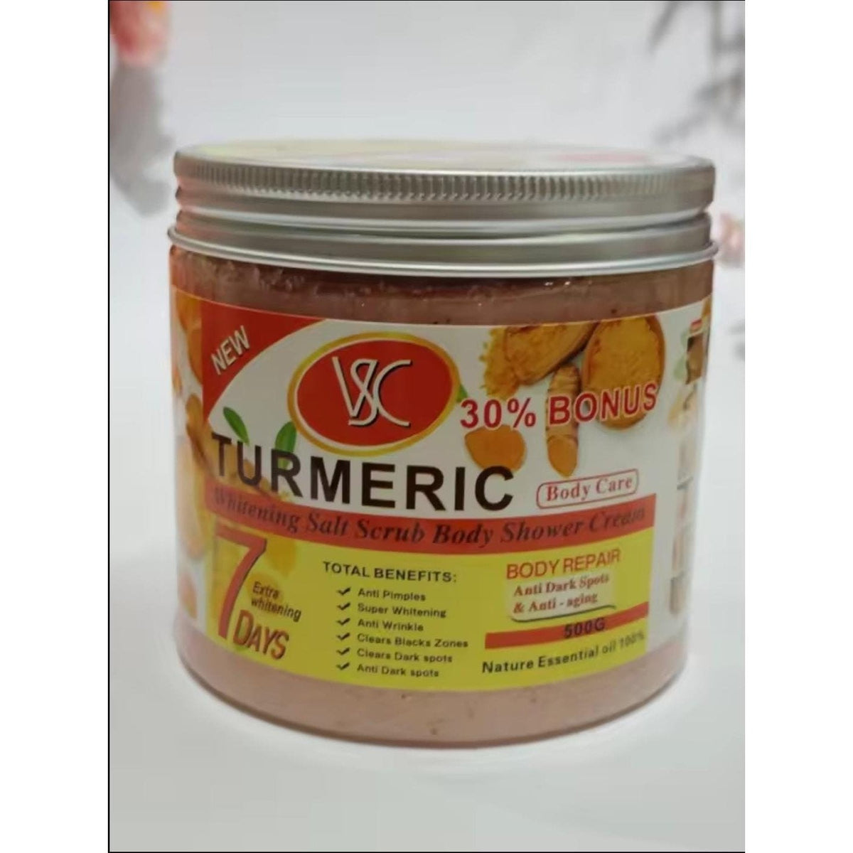 Vsc Turmeric  Whitening Salt Scrub Body  Shower Cream 500g